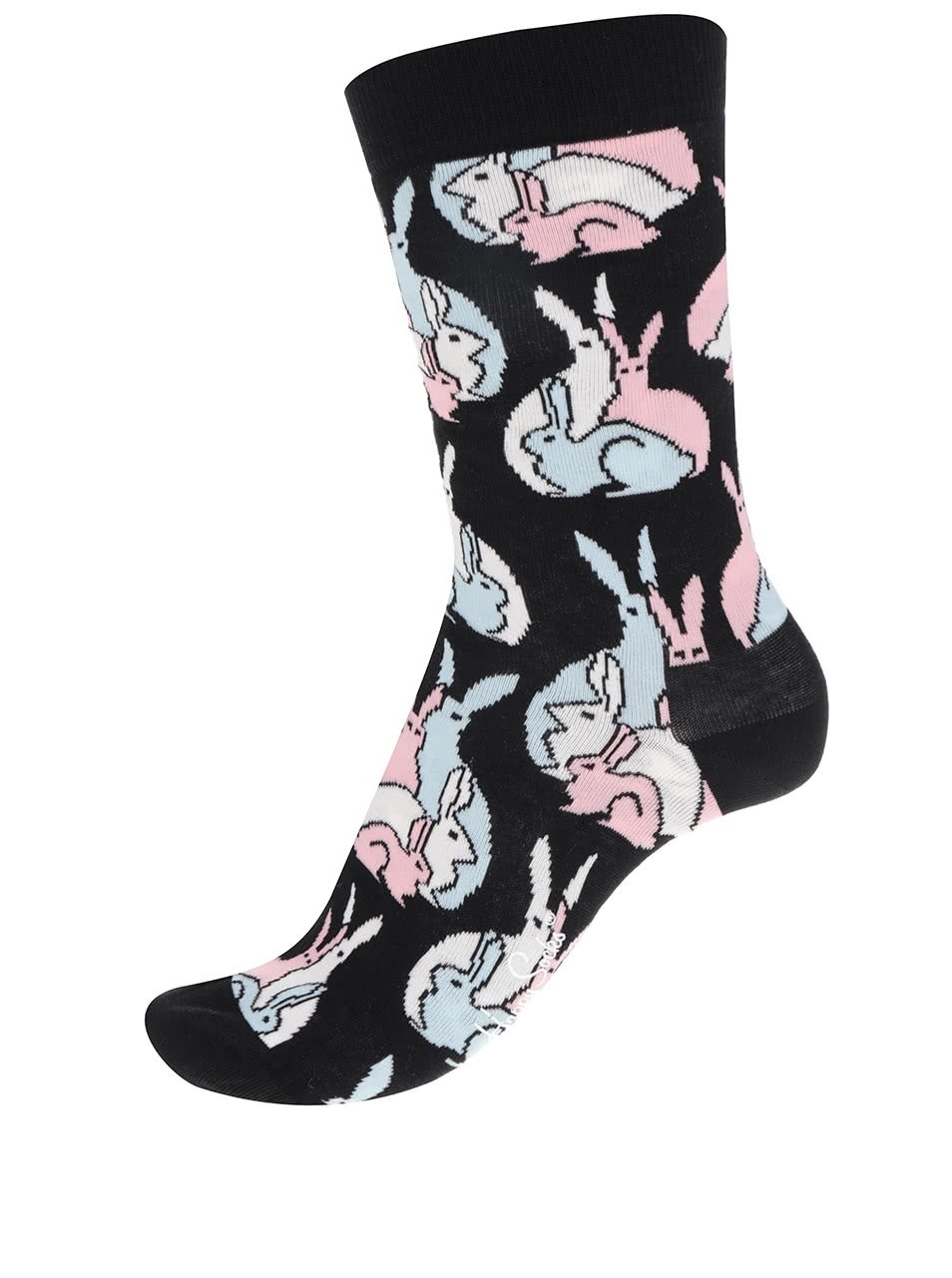 Černé dámské ponožky s motivem zajíců Iris Apfel Bunny Sock