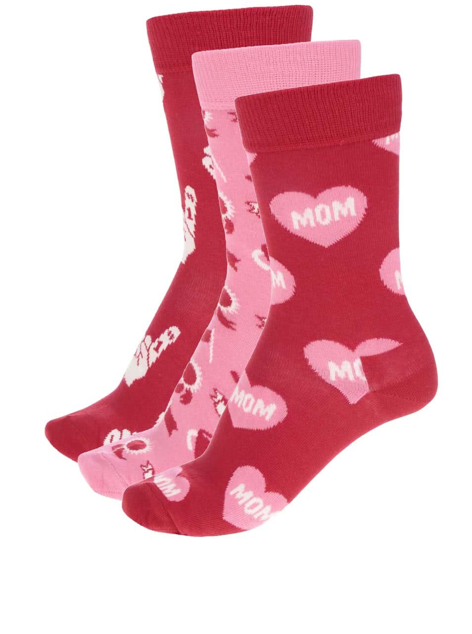 Sada tří párů dámských ponožek Happy Socks Mother's Day Gift Box