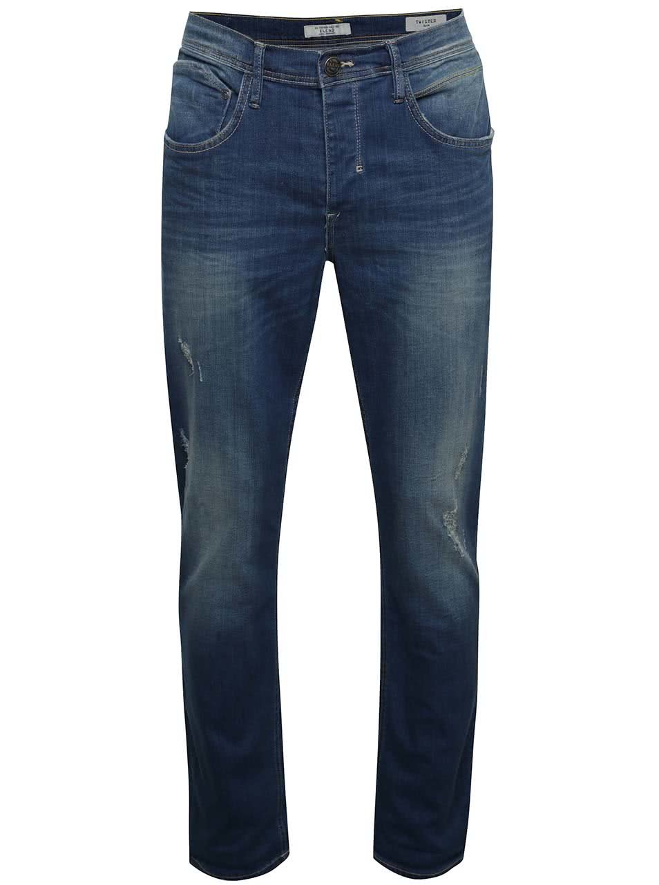 Modré džíny s vyšisovaným efektem Blend