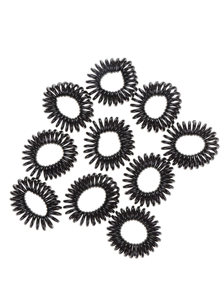 Sada deseti černých spirálových gumiček Pieces Spiral