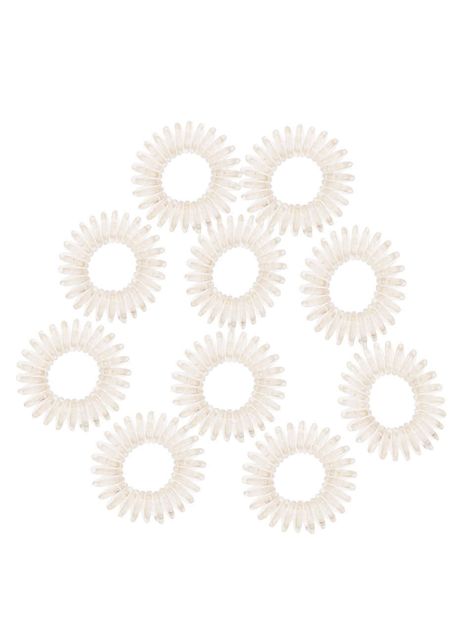 Sada deseti průhledných spirálových gumiček Pieces Spiral