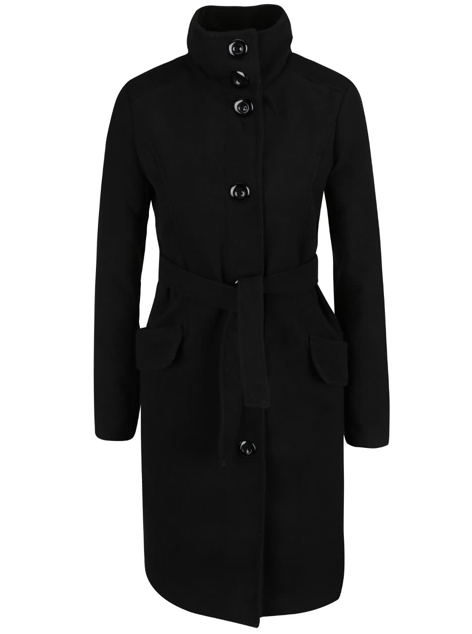 Černý flaušový kabát Madonna