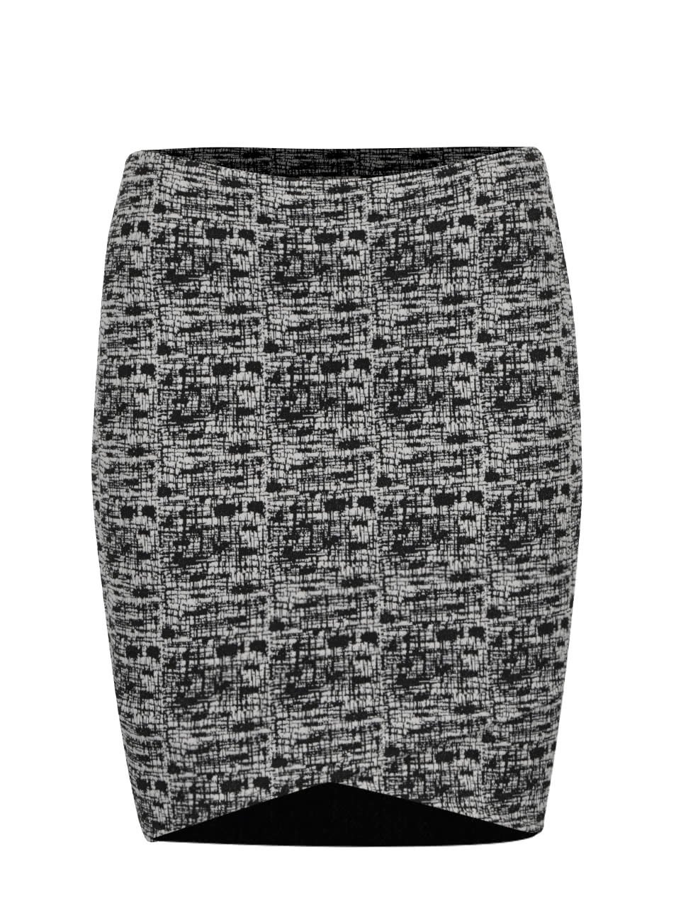 Černo-krémová vzorovaná sukně Miss Selfridge