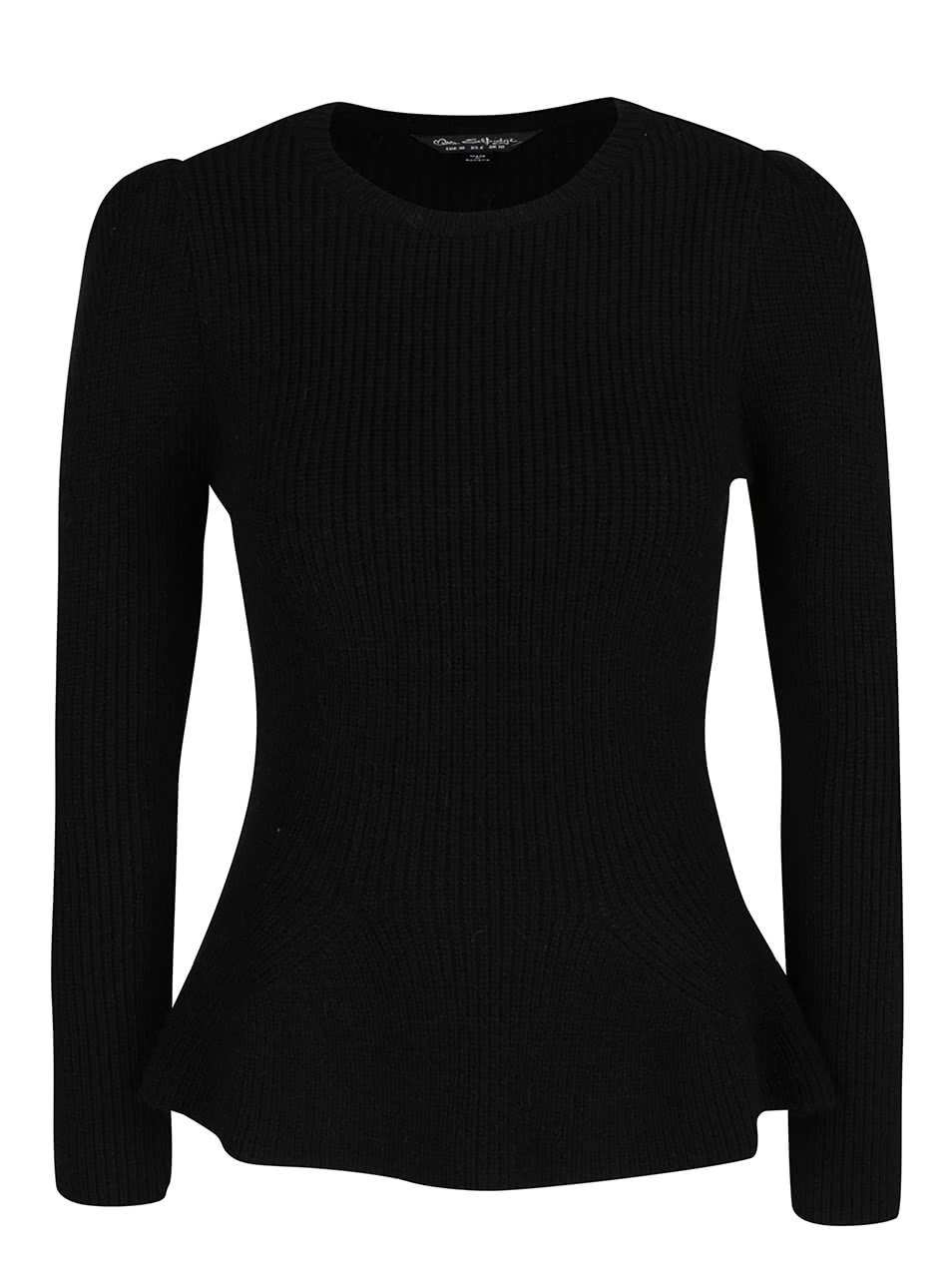 Černý svetr s rozšířenou spodní částí Miss Selfridge