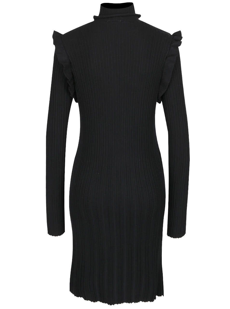 Černé žebrované svetrové šaty s rolákem VILA Now
