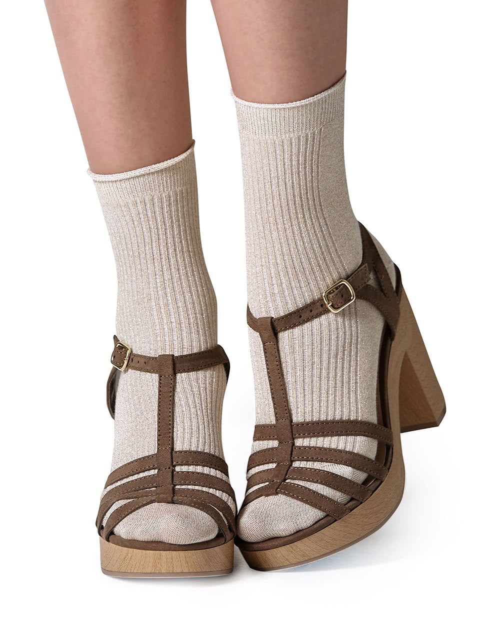 Béžové dámské třpytivé ponožky Gipsy