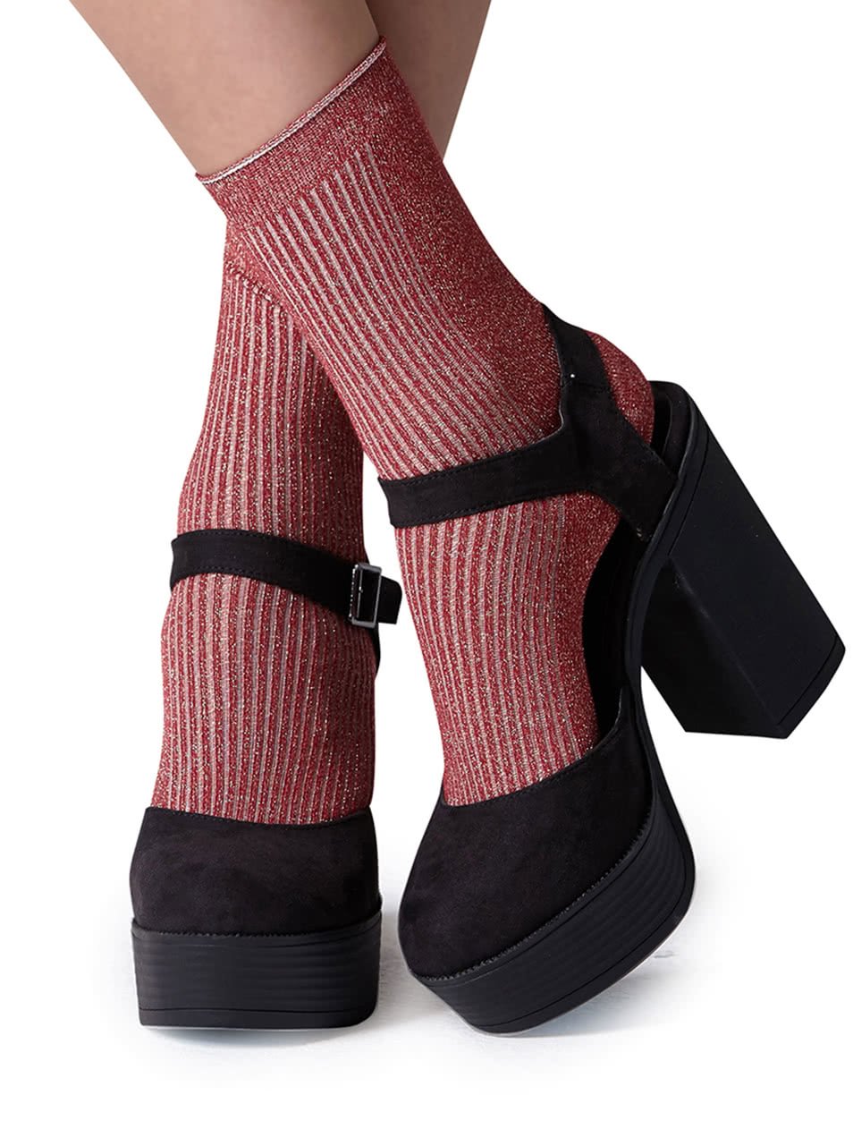 Vínové dámské třpytivé ponožky Gipsy
