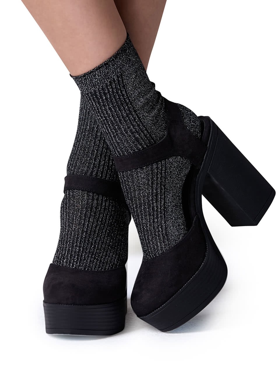 Černé dámské třpytivé ponožky Gipsy