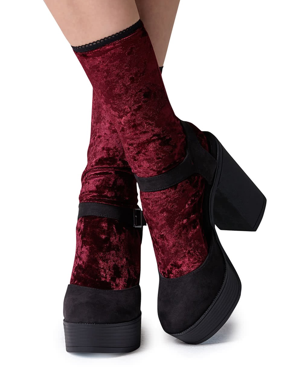 Vínové dámské sametové ponožky Gipsy