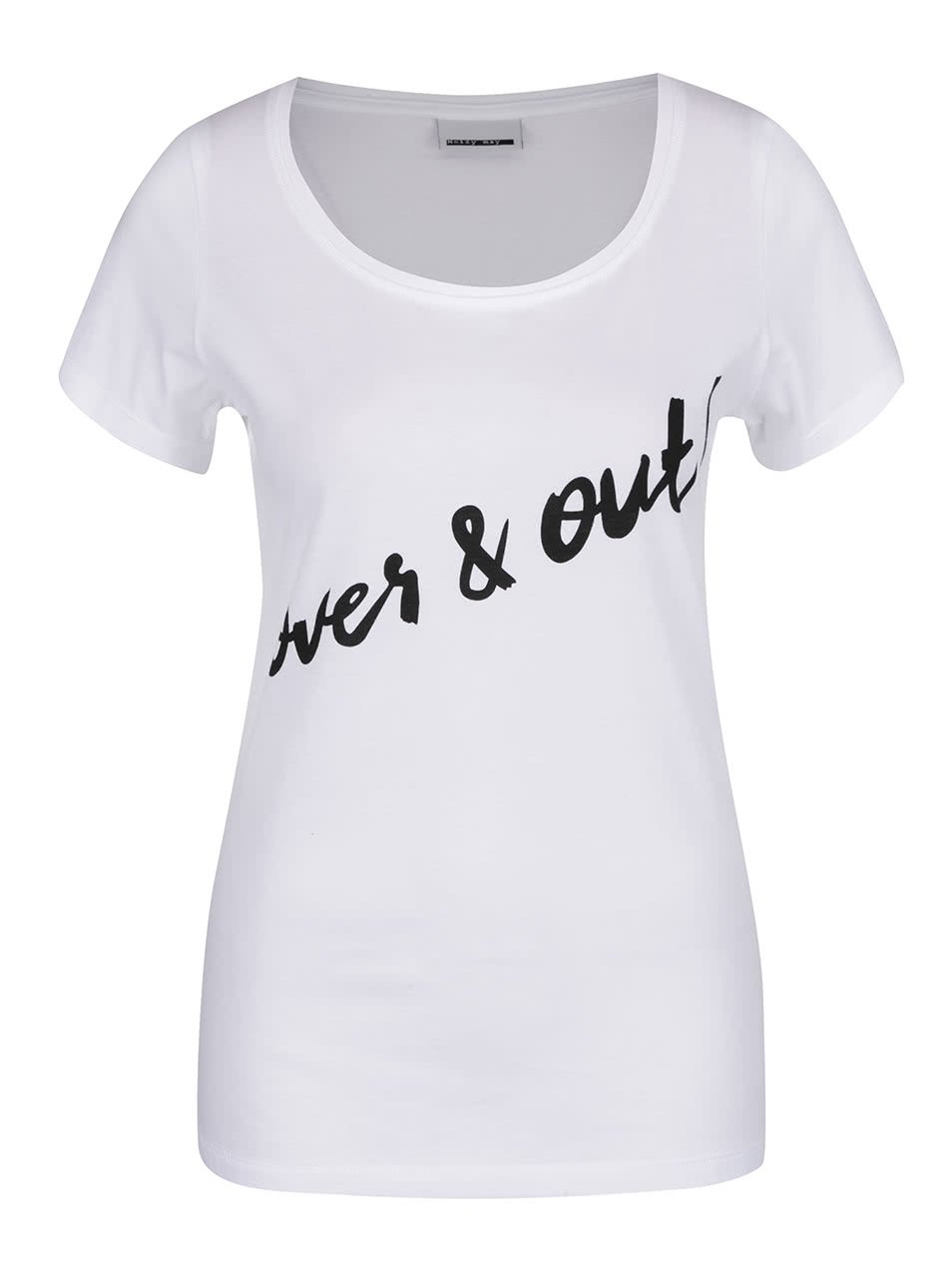 Bílé tričko s potiskem Over&Out Noisy May Axel