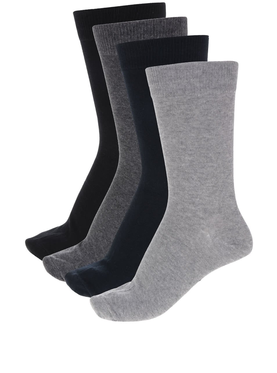 Sada čtyř párů ponožek v černé a šedé barvě Jack & Jones Jens