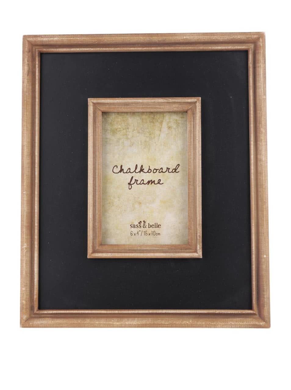 Hnědo-černý větší dřevěný fotorámeček Sass & Belle Chalkboard