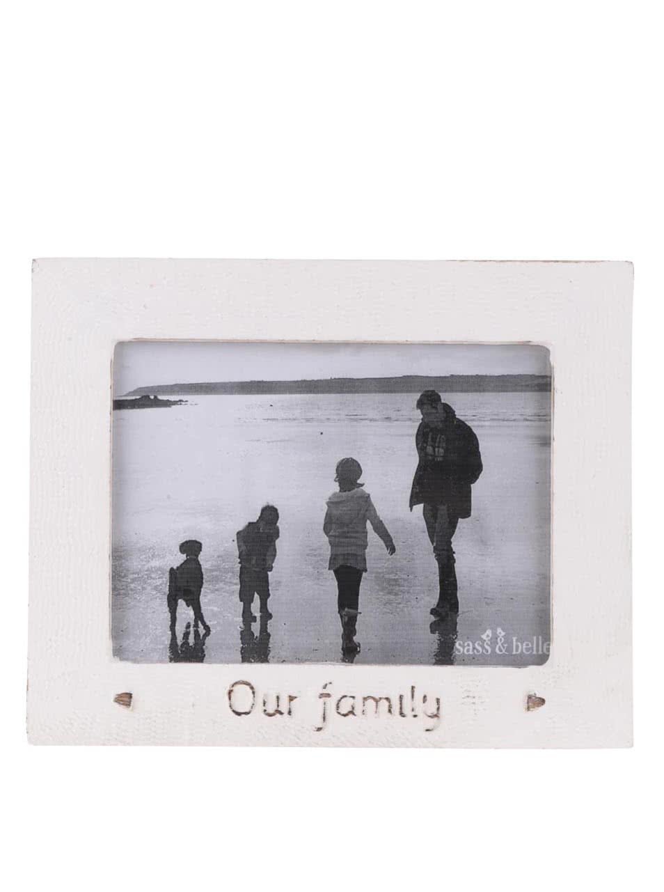 Krémový dřevěný fotorámeček Sass & Belle Our family