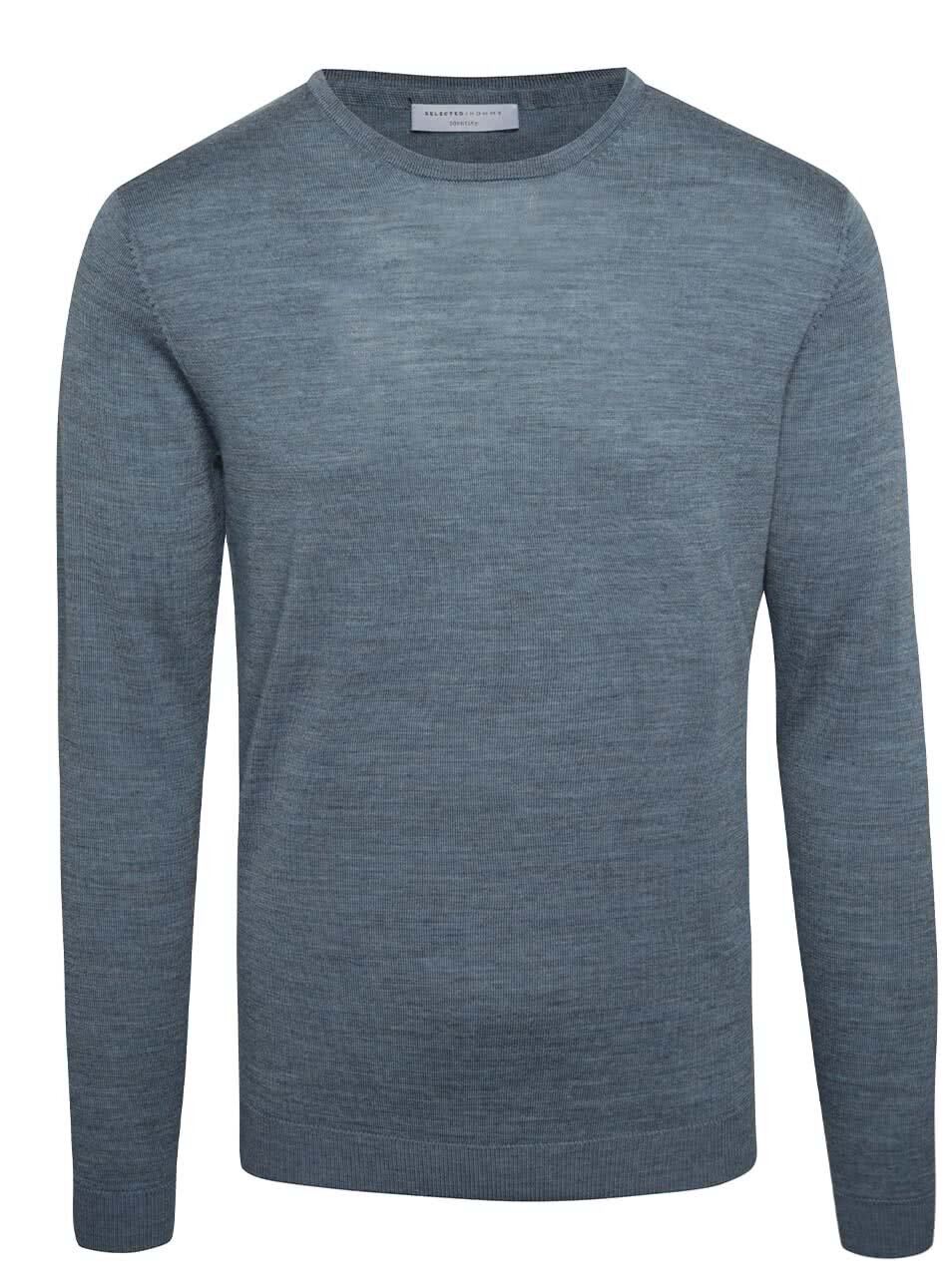 Modrý svetr z Merino vlny Selected Homme Tower