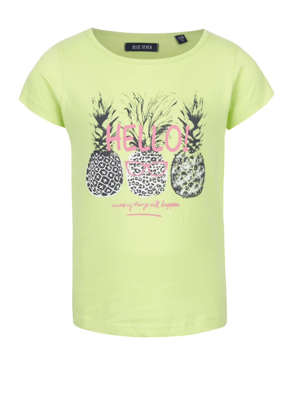 Zelené holčičí tričko s potiskem ananasů Blue Seven
