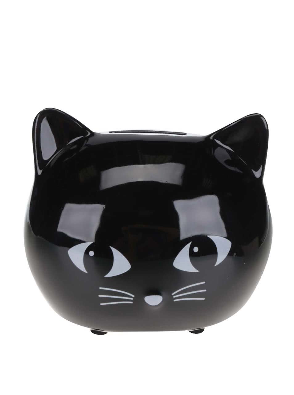 Černá kasička ve tvaru kočky Sass & Belle