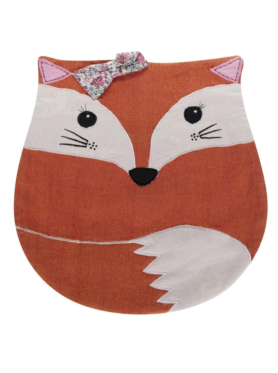 Oranžový polštář ve tvaru lišky Sass & Belle