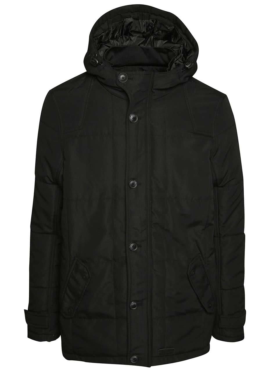 Černá prošívaná bunda s kapucí Blend