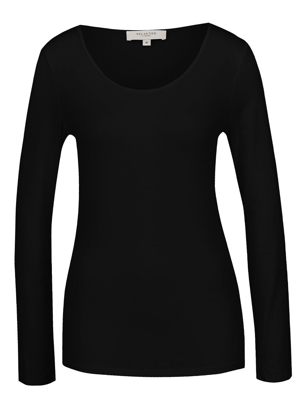 Černé basic tričko s dlouhým rukávem Selected Femme Mio