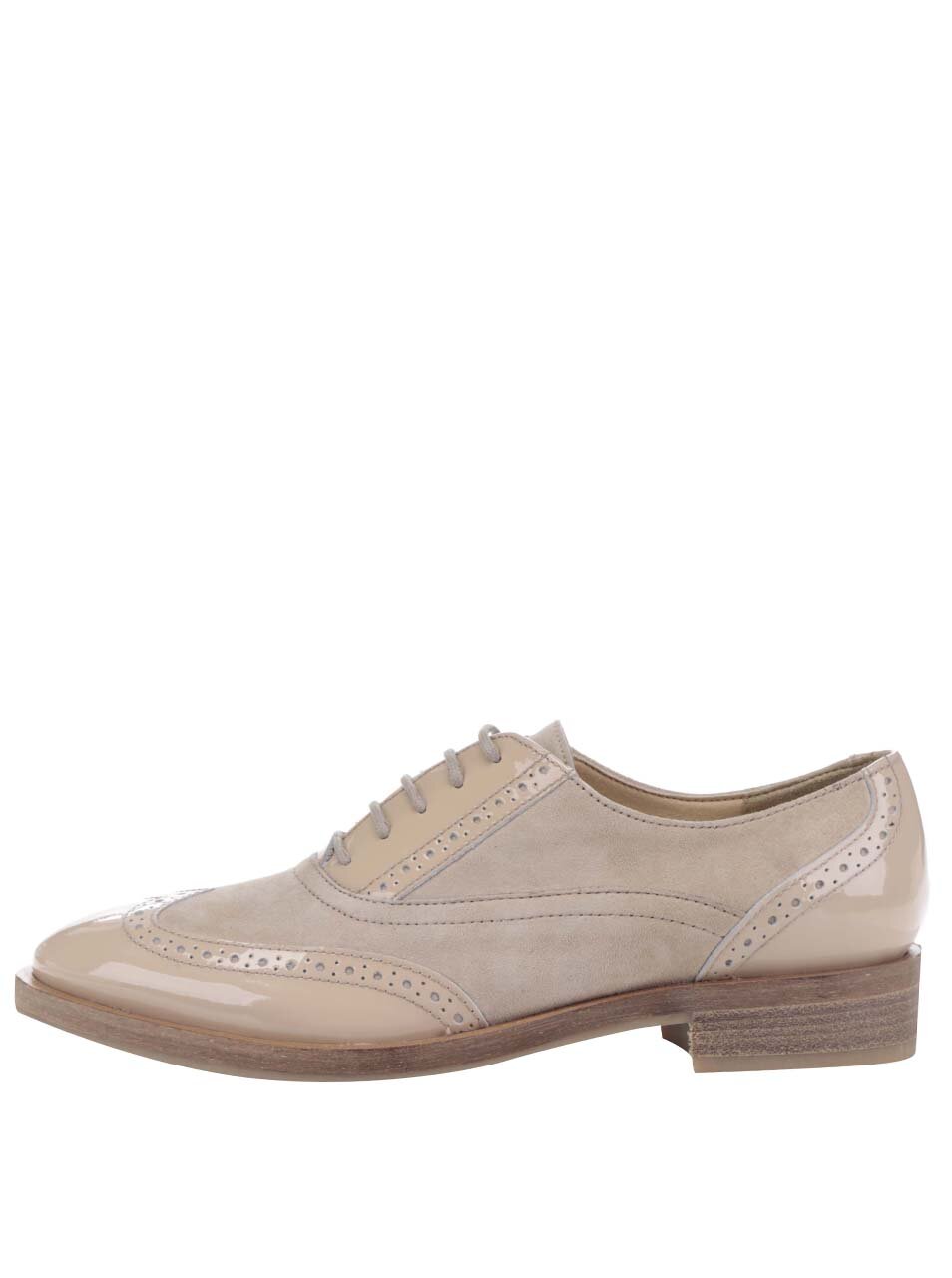 Béžové dámské kožené brogue polobotky Geox Brogue Béžové dámské kožené brogue polobotky Geox Brogue