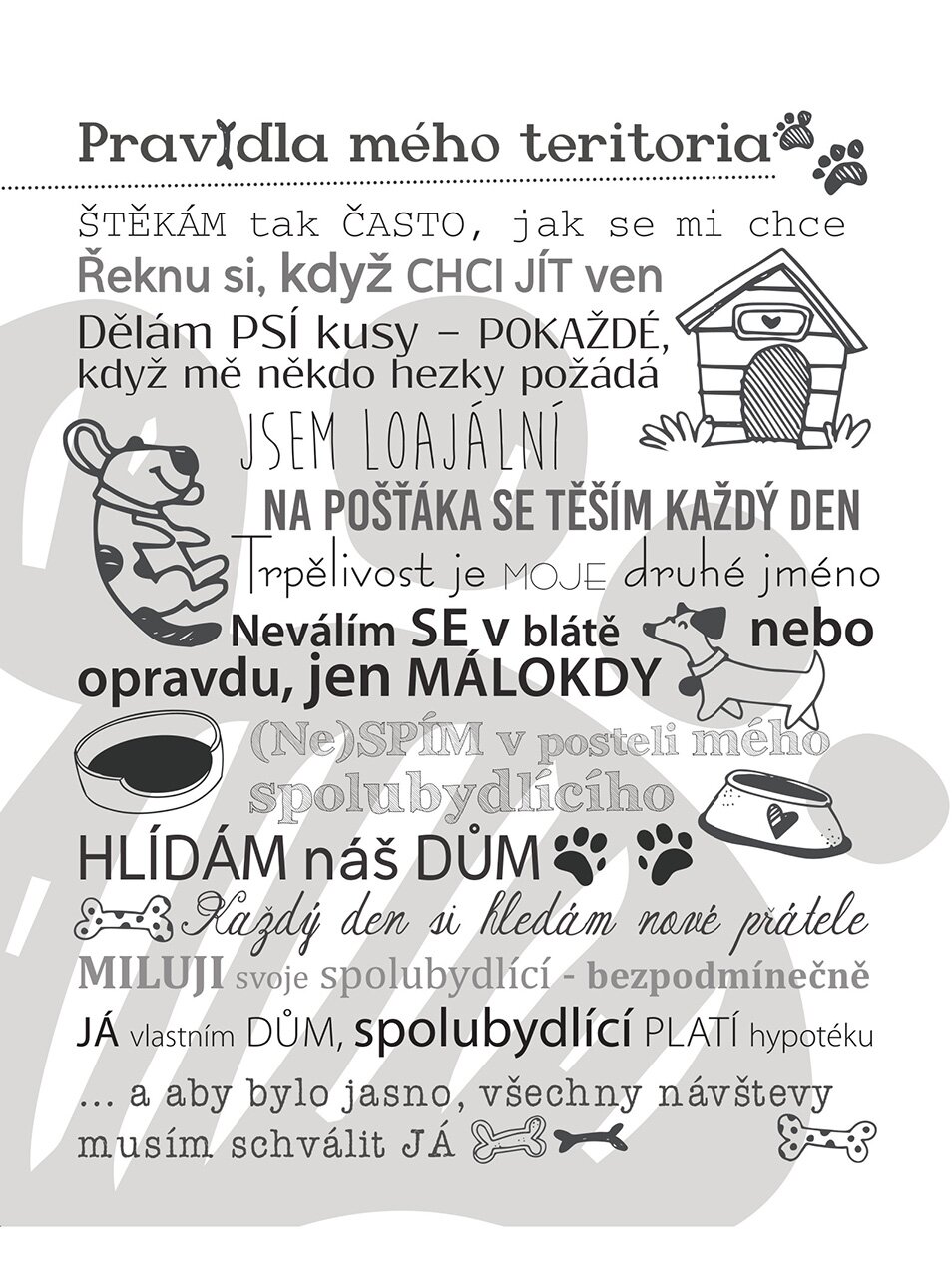 Bílý plakát HEZKÝ SVĚT Pravidla teritoria