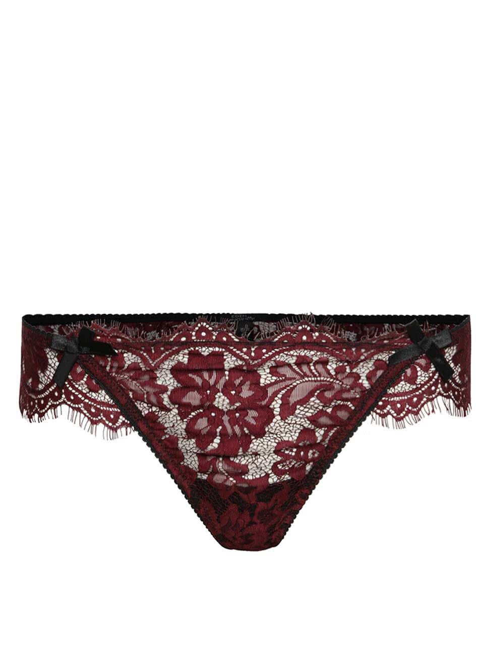 Vínové krajkové brazilky Eden Lingerie