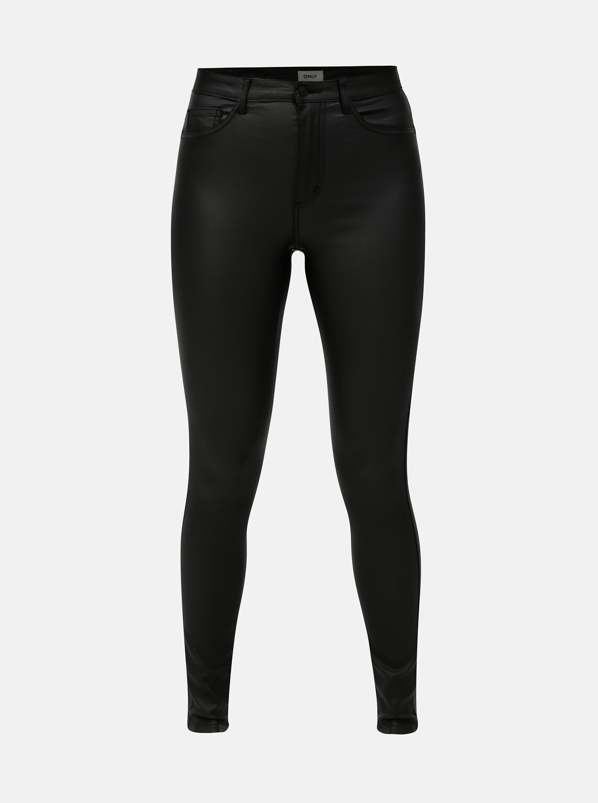 Černé lesklé skinny kalhoty ONLY