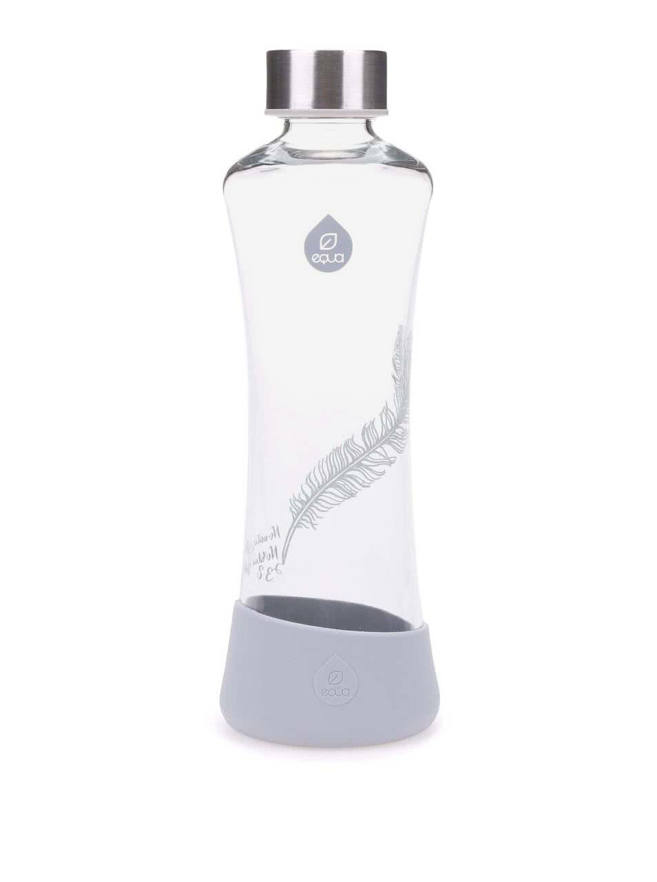 Skleněná lahev s motivem pírka EQUA SQUEEZE (550 ml)