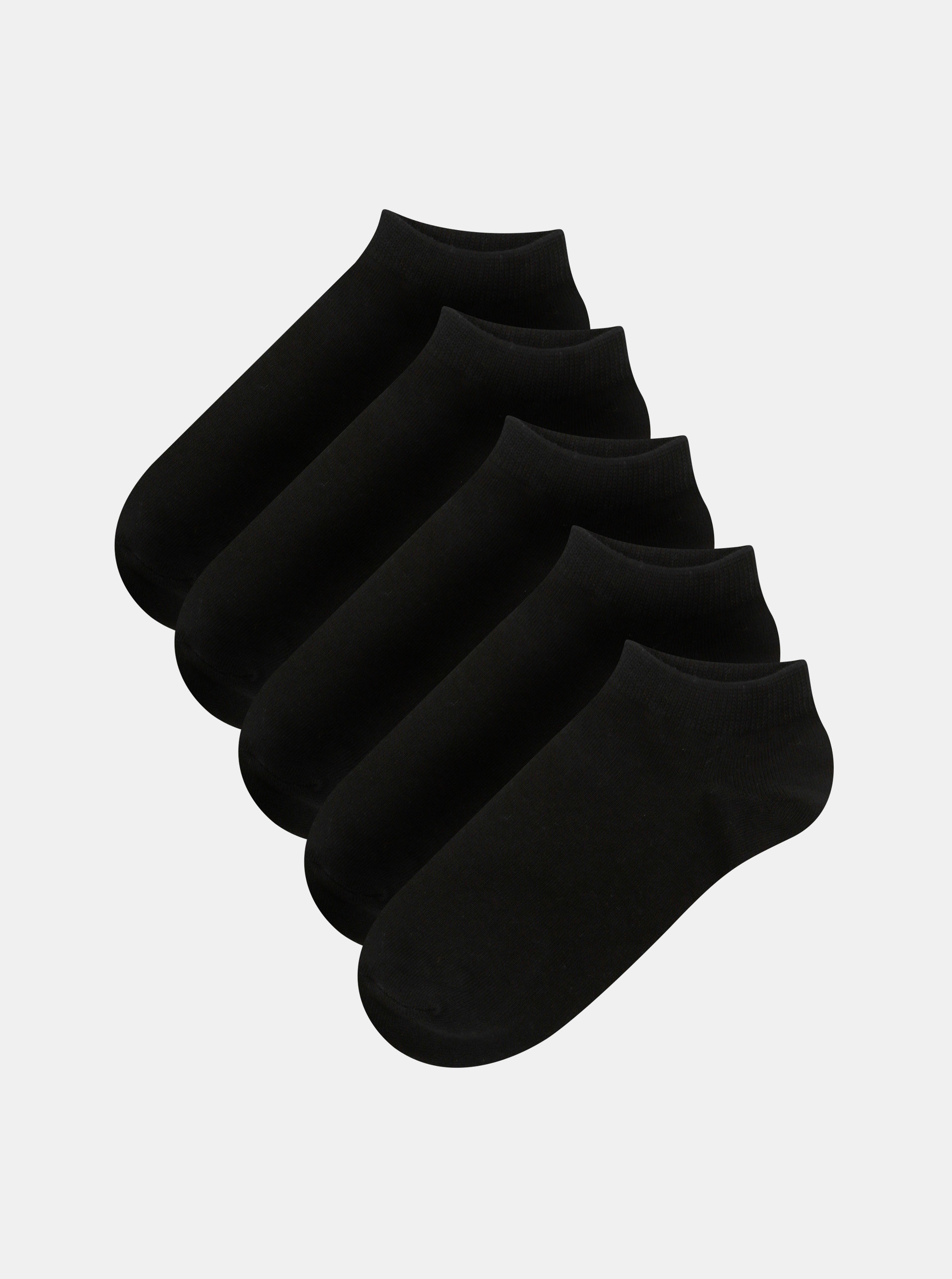 Fotografie Sada pěti párů černých kotníkových ponožek Jack & Jones Dongo