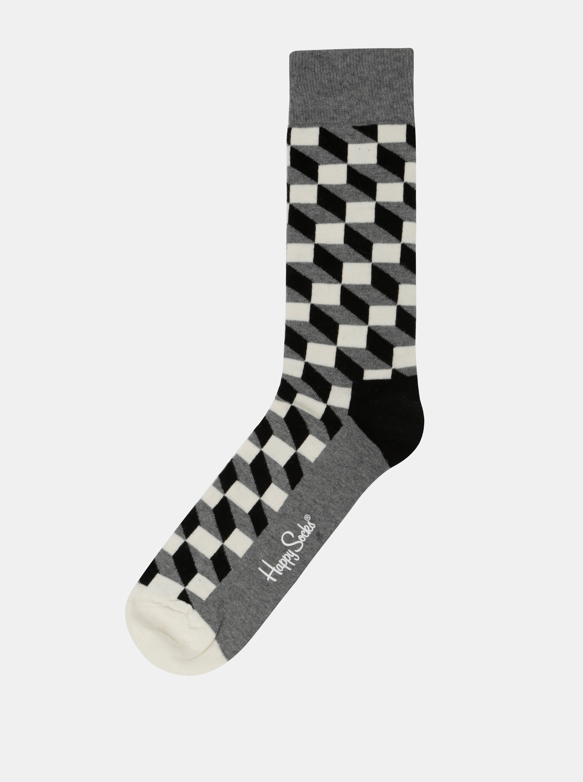 Fotografie Ponožky v bílé, černé a šedé barvě Happy Socks Filled Optic