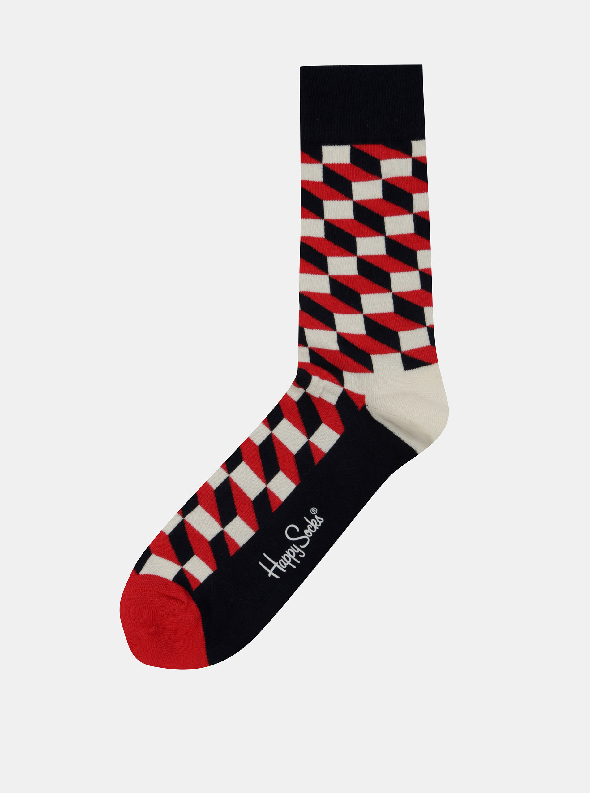 Fotografie Červeno-bílé vzorované ponožky Happy Socks Filled Optic Happy Socks A22:46434_2762