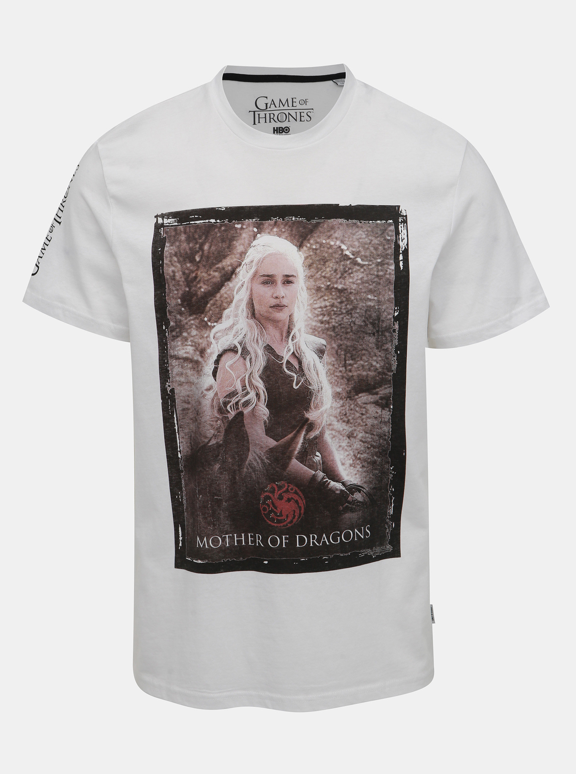 Bílé tričko ONLY & SONS Game of Thrones