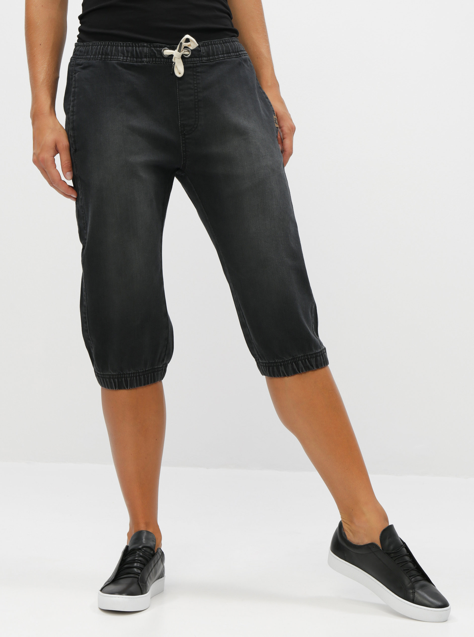Tmavě šedé dámské džínové 3/4 kalhoty LOAP Decilla
