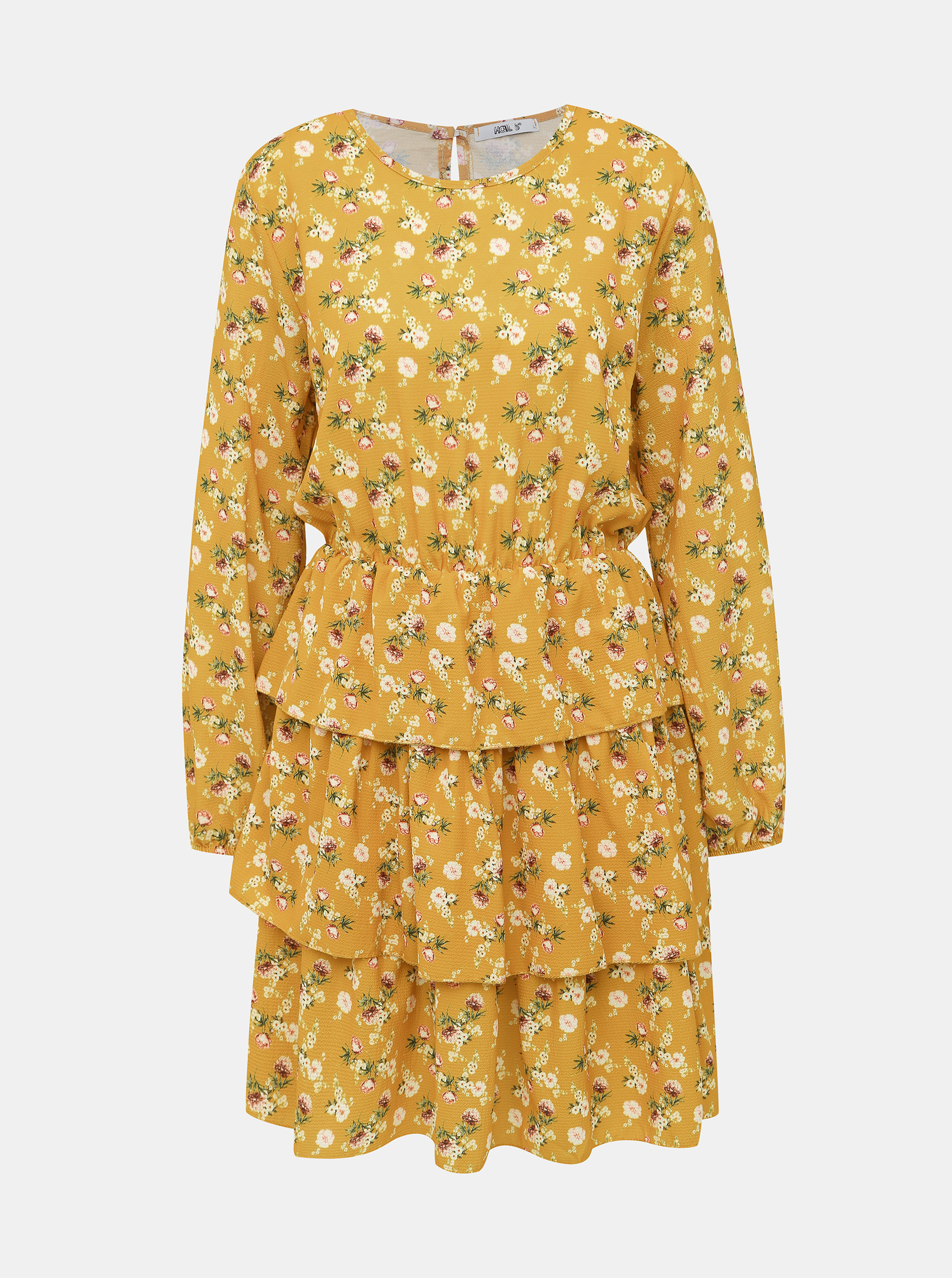 Hořčicové květované šaty Haily´s Anni