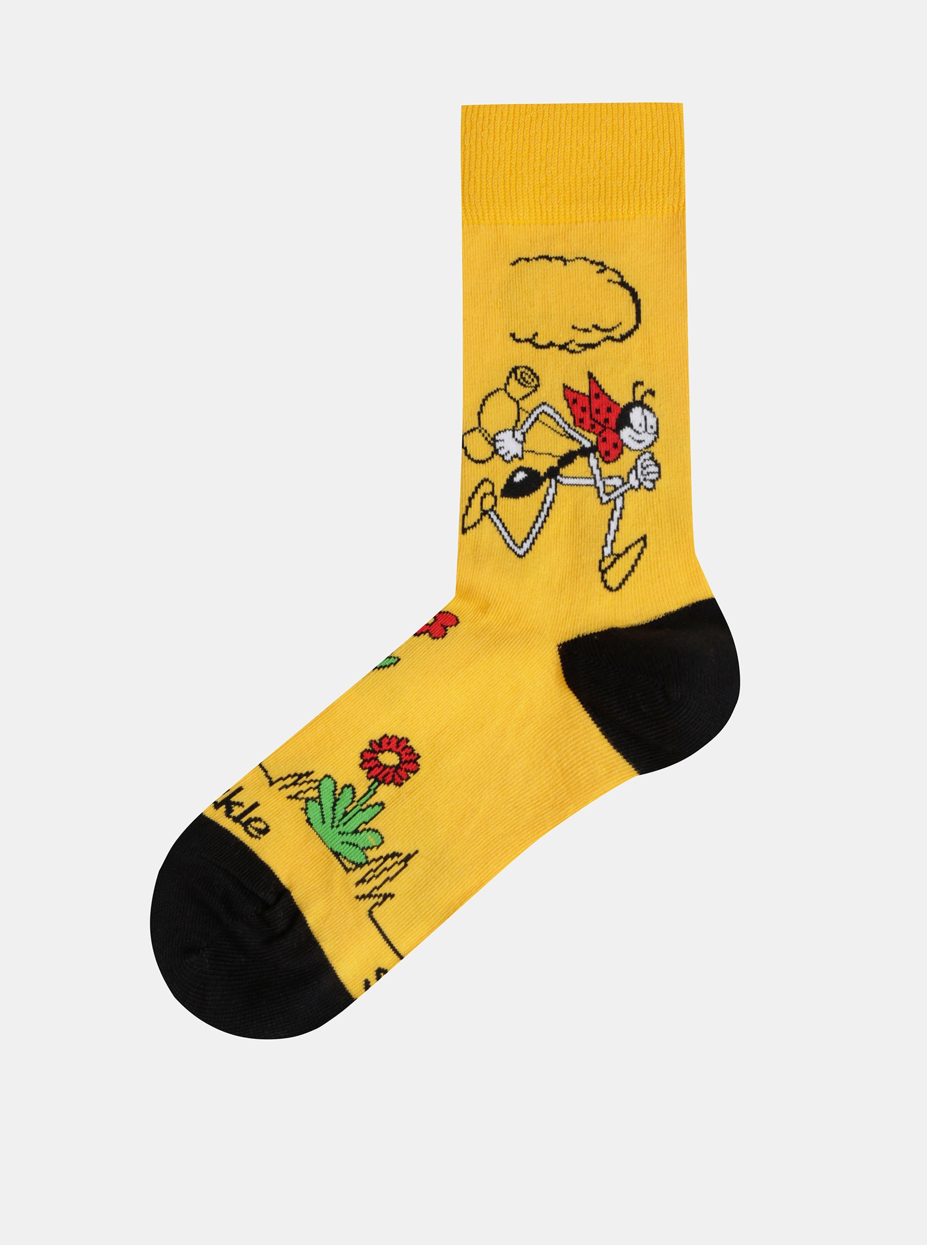 Hořčicové vzorované ponožky Fusakle Ferda Mravenec