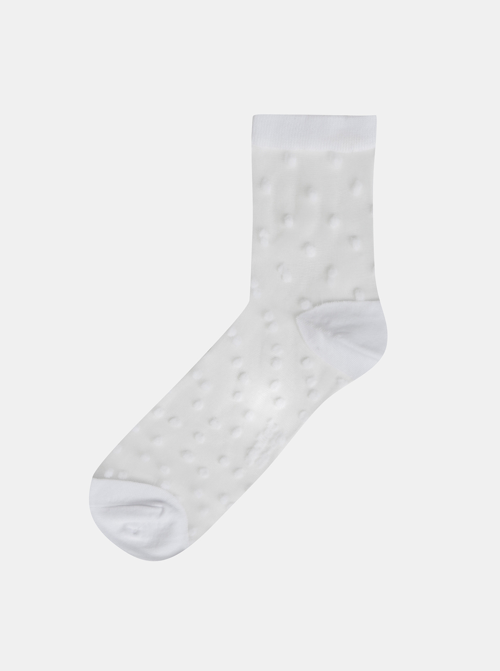 Fotografie TRENDY SOCKS - Módní silonkové ponožky s puntíky - bílá