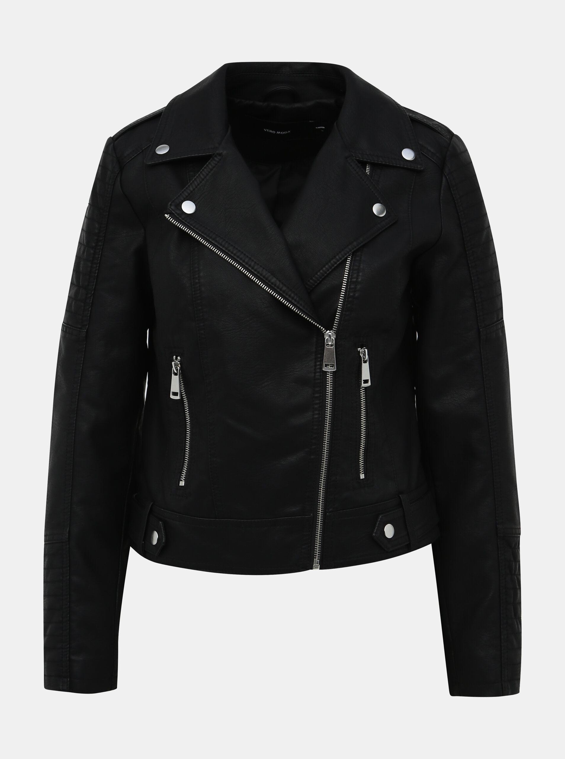 Černý koženkový křivák VERO MODA Kerriultra