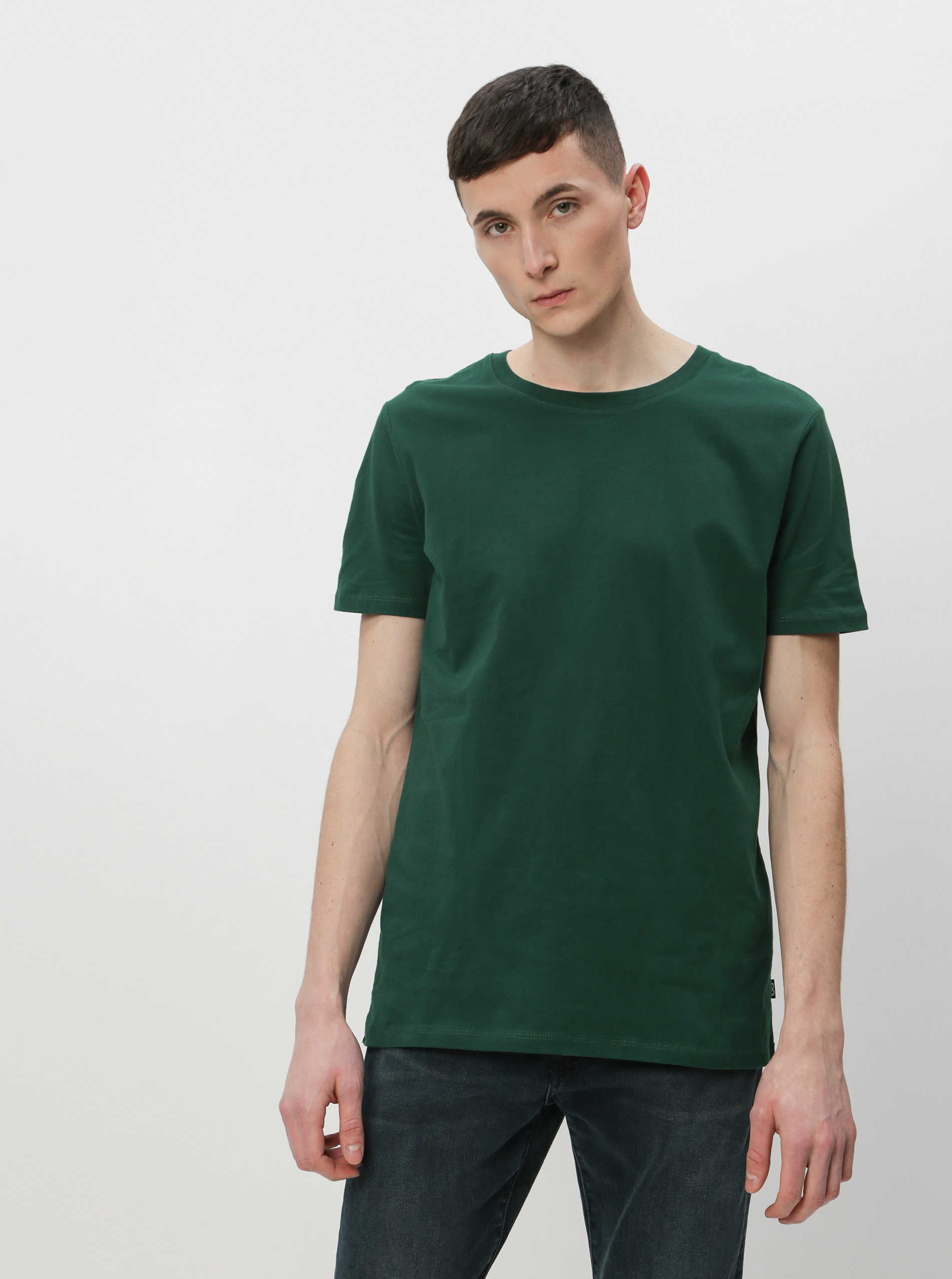 Fotografie Tmavě zelené pánské basic tričko ZOOT David