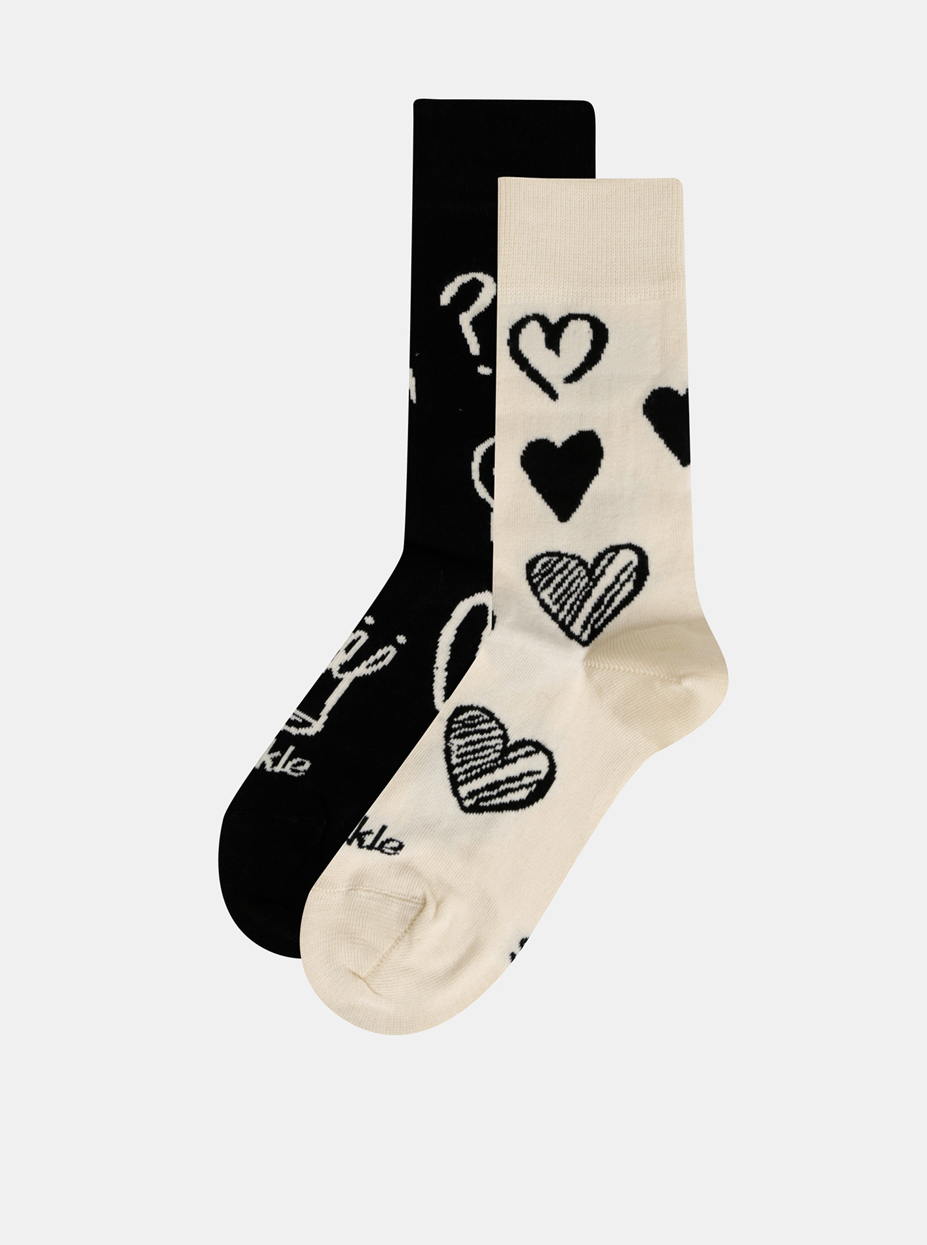 Krémovo-černé vzorované ponožky Fusakle Symbol
