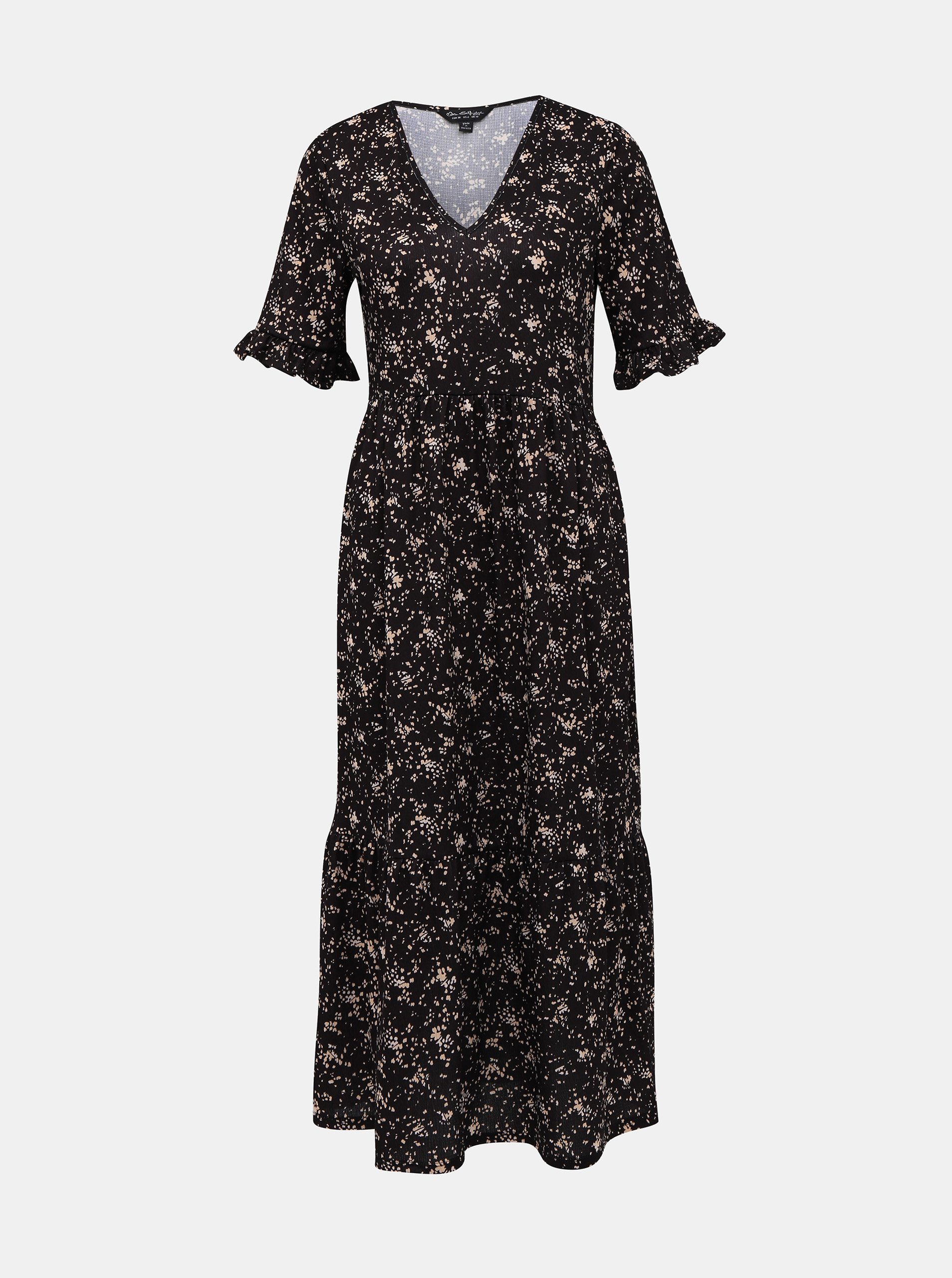 Fotografie Černé vzorované maxi šaty Miss Selfridge