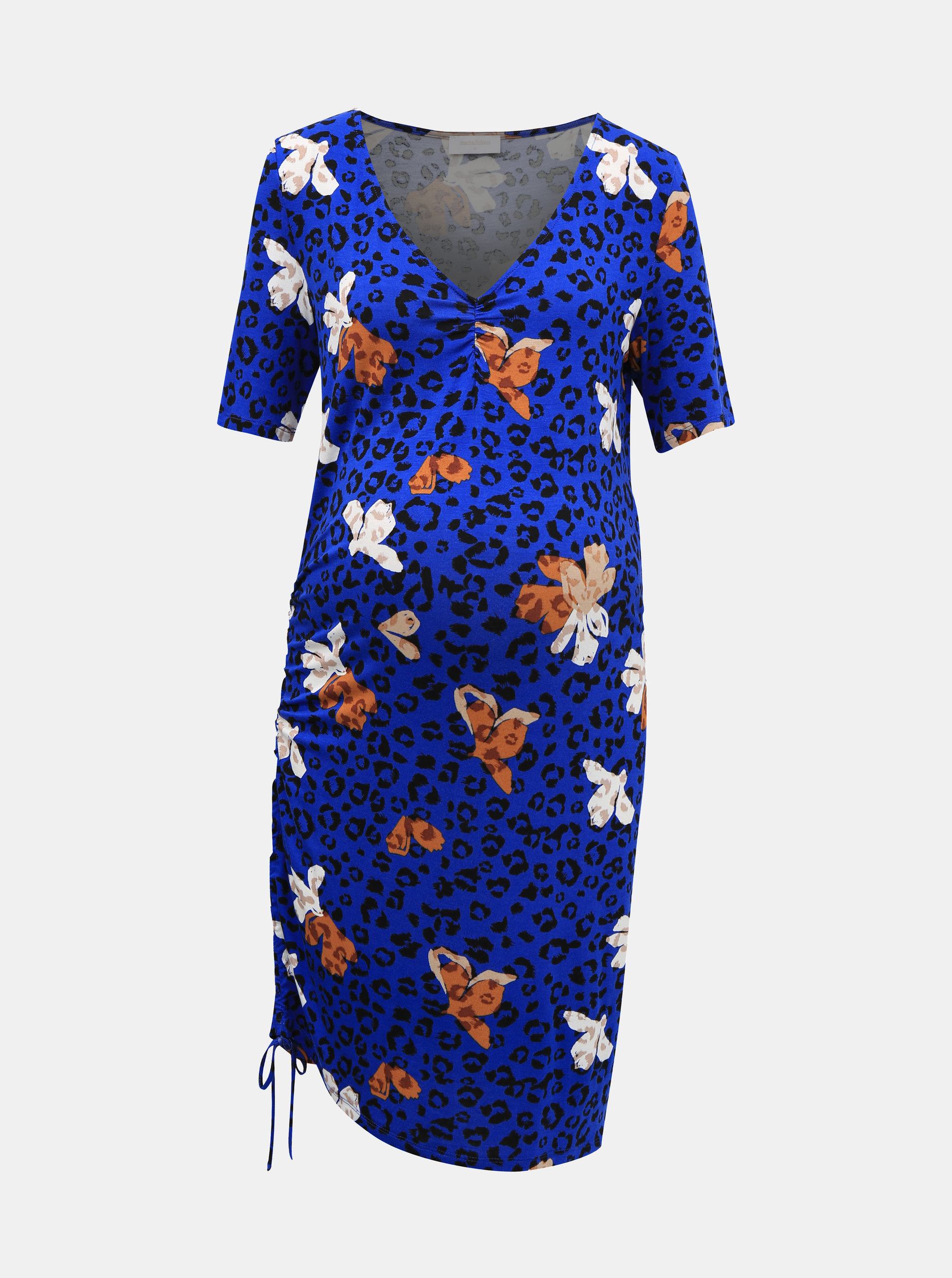 Fotografie Tmavě modré těhotenské šaty s leopardím vzorem Mama.licious Cilja