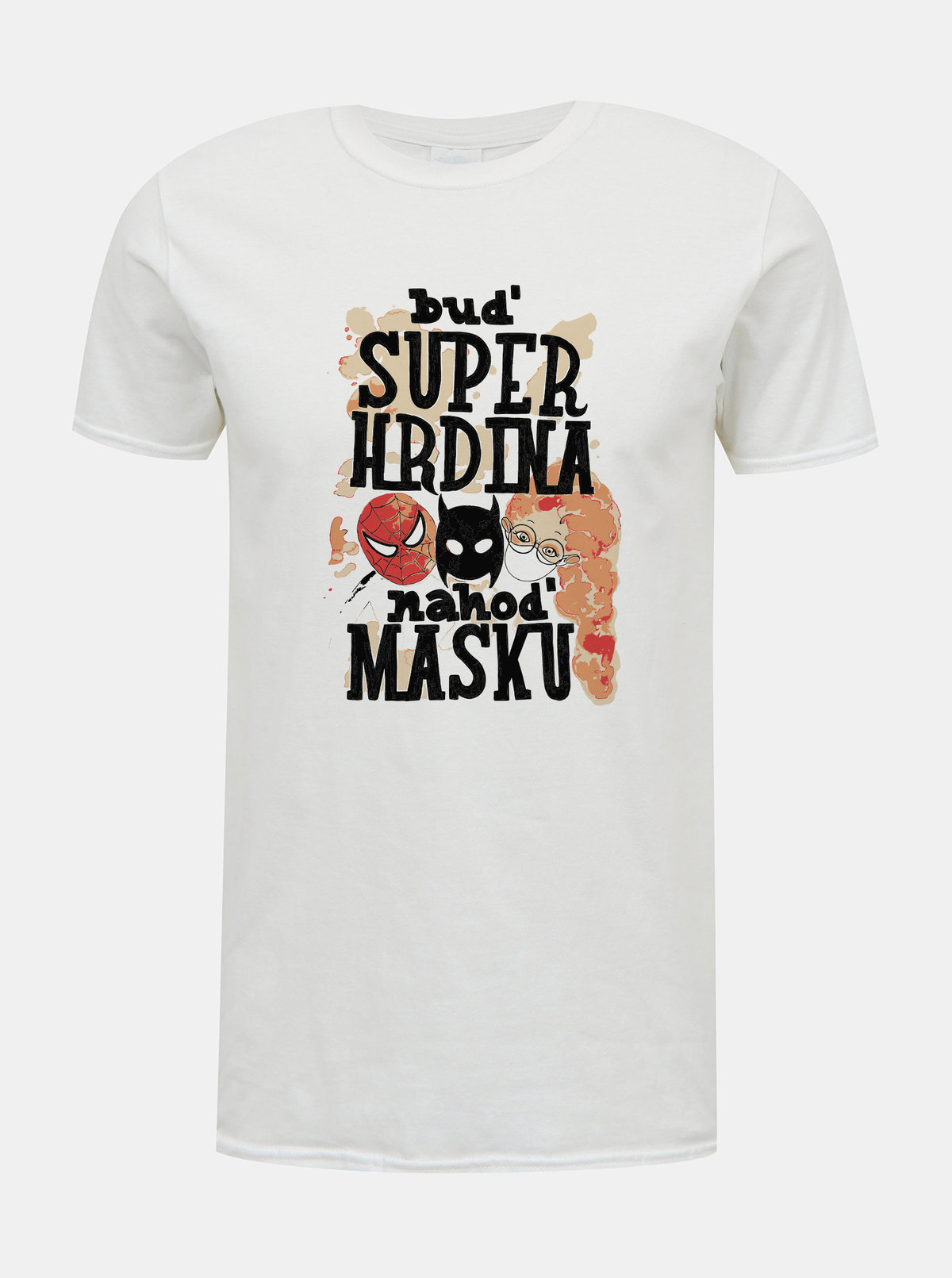 Bílé unisex tričko ZOOT Original Buď superhrdina, nahoď masku.