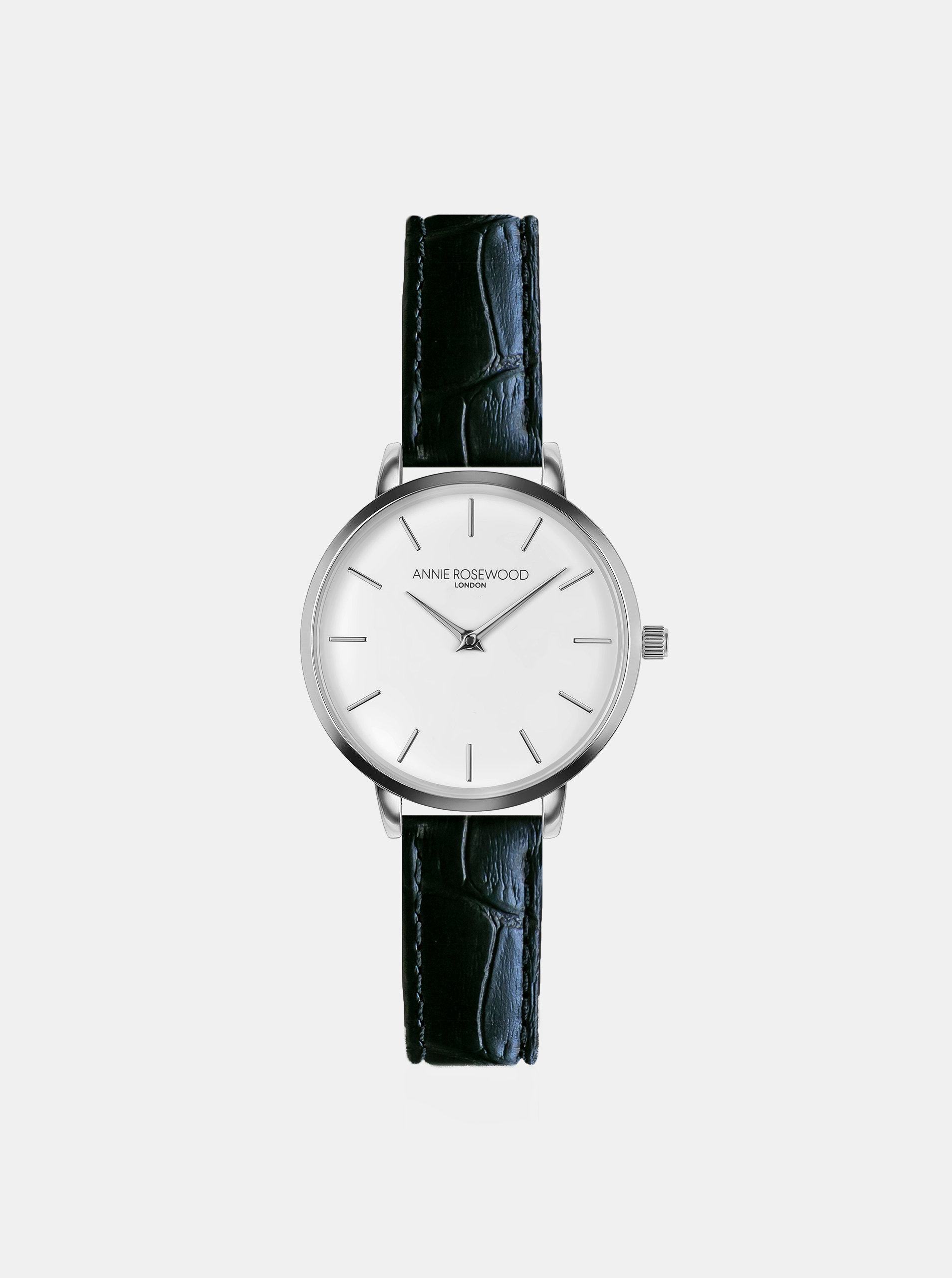 Fotografie Dámské vzorované hodinky s černým koženým páskem Annie Rosewood