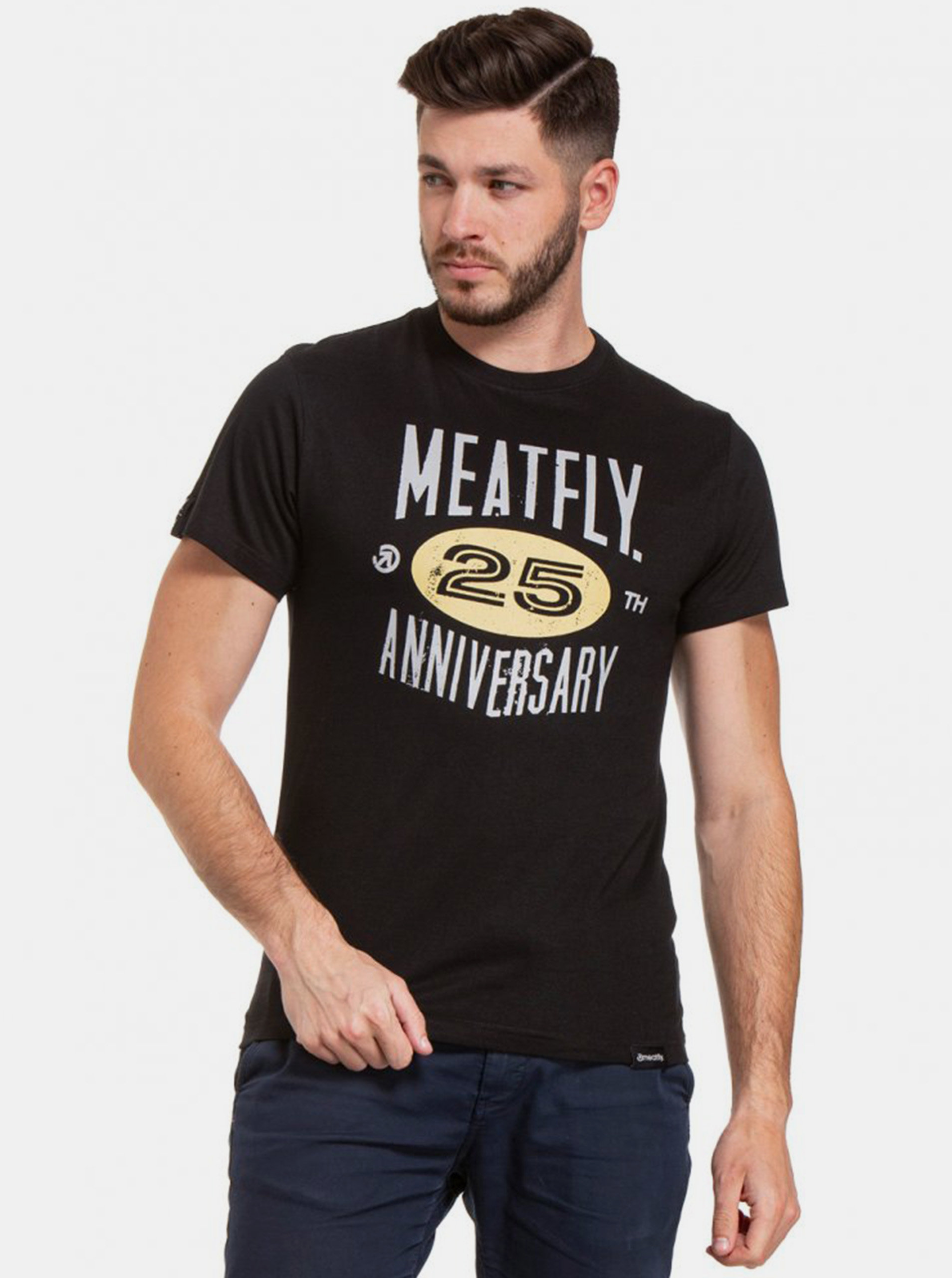 Černé pánské tričko s potiskem Meatfly