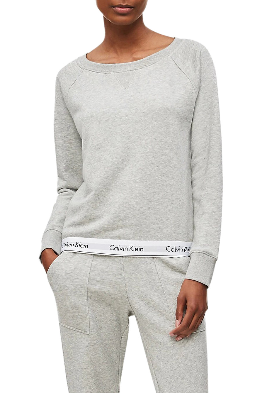 Fotografie Calvin Klein šedá dámská mikina Top Sweatshirt