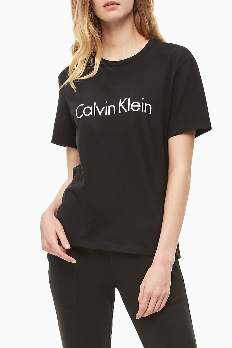 Fotografie Calvin Klein černé dámské tričko S/S Crew Neck