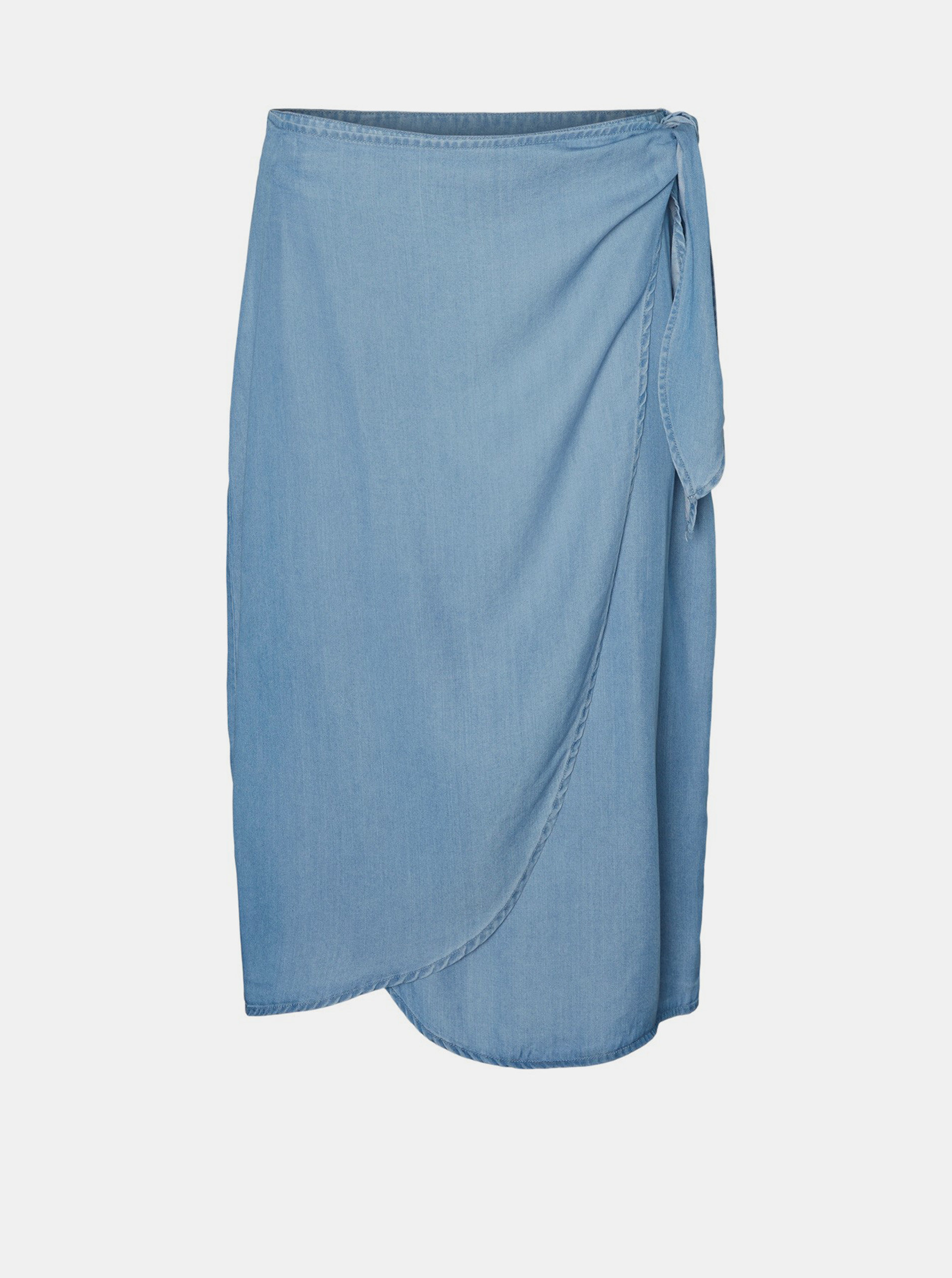 Světle modrá zavinovací sukně VERO MODA Laura