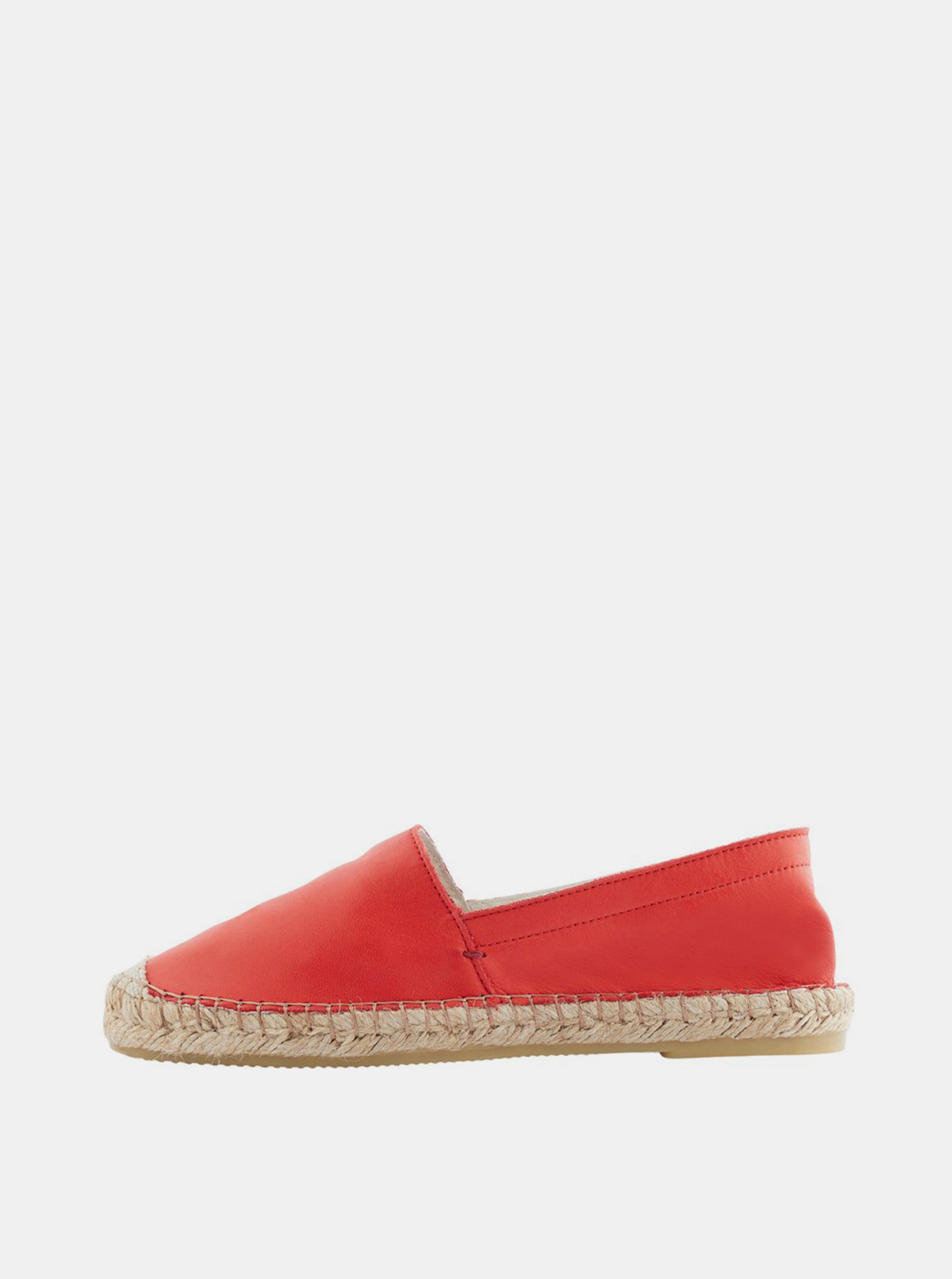 Červené kožené espadrilky Pieces Katie