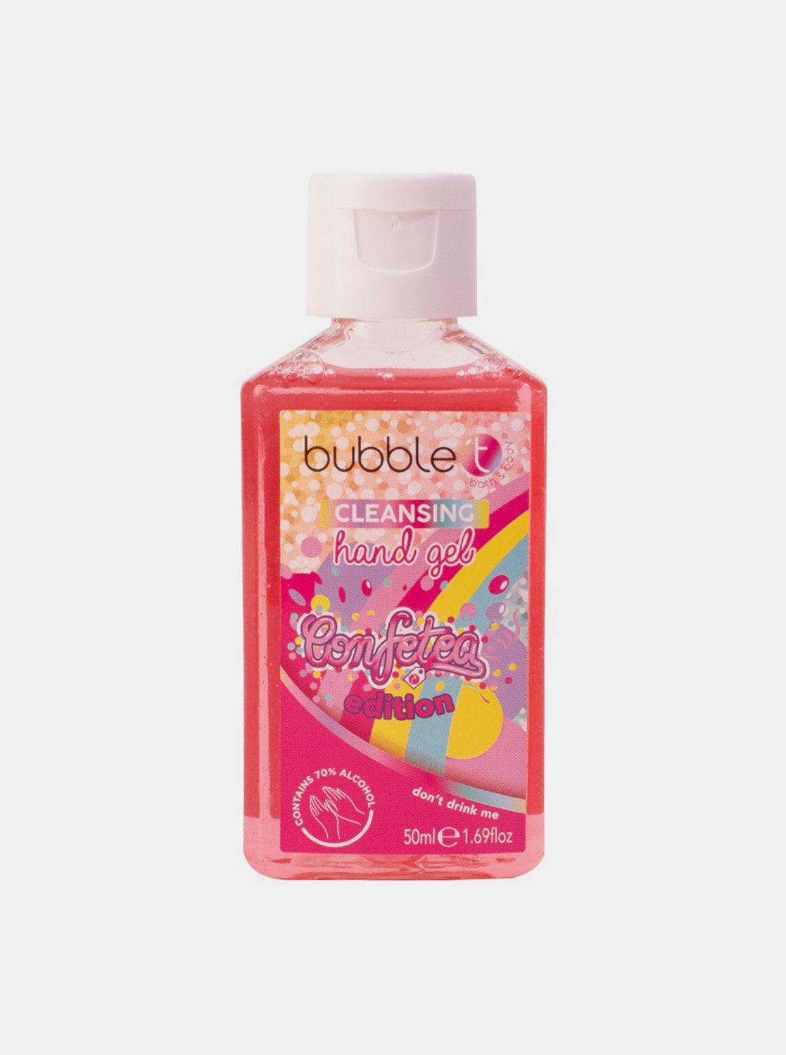 Antibakteriální gel na ruce (70% alkoholu) Bubble T Cosmetics Rainbow 50 ml