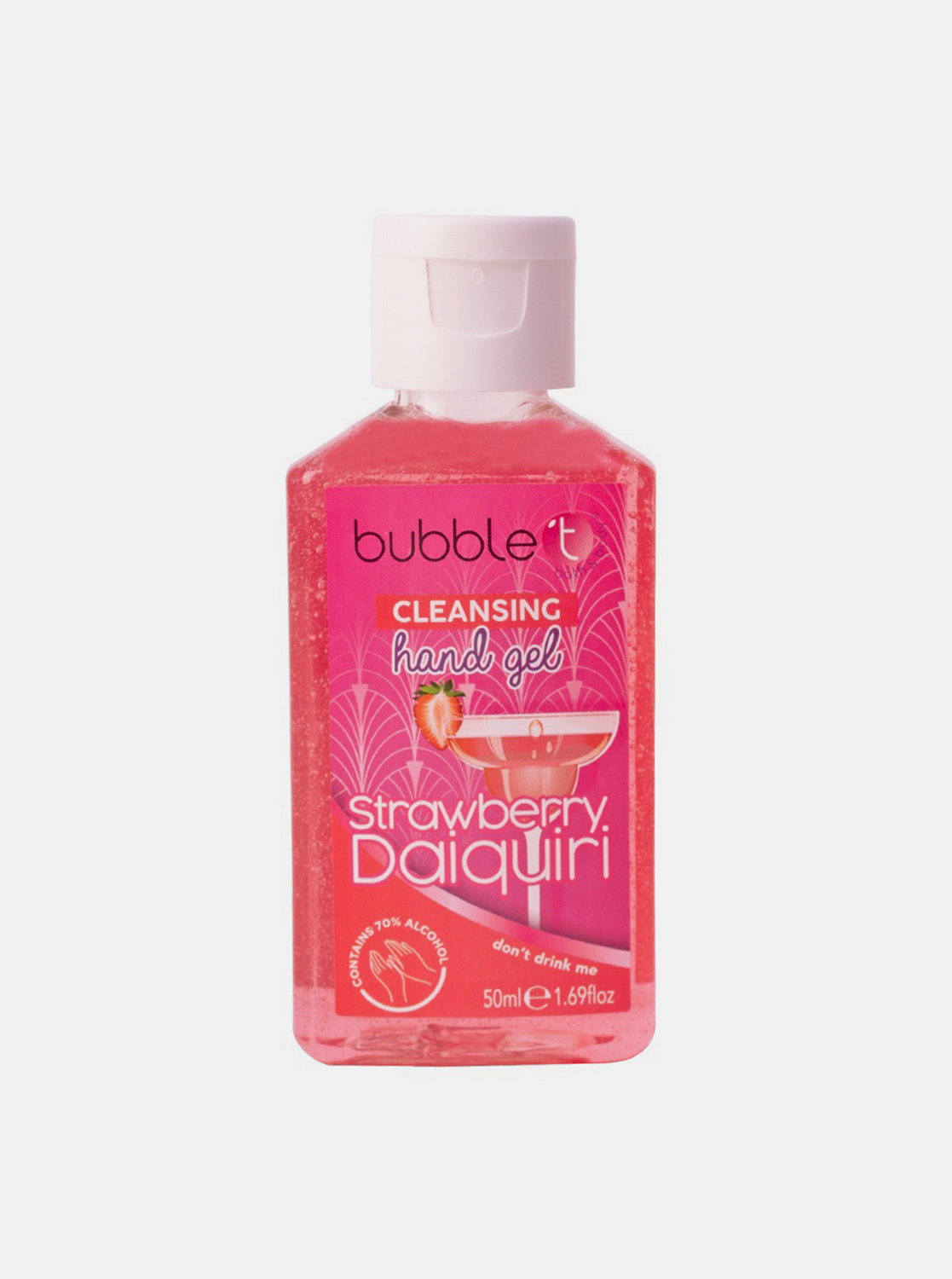 Antibakteriální gel na ruce (70% alkoholu) Bubble T Cosmetics Strawberry 50 ml
